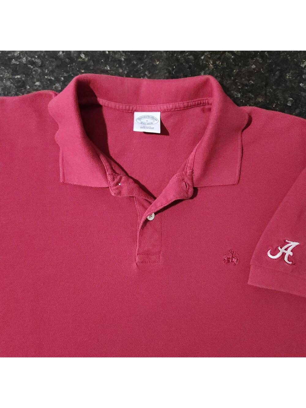 Brooks Brothers Slim Fit Polo Shirt Alabama Crimson Tide Mens Large Preppy